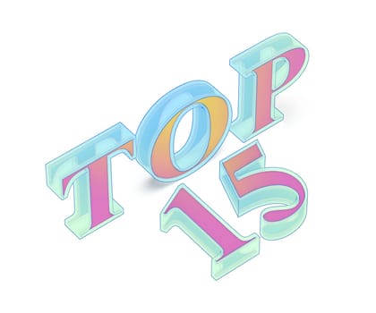Top 15 text on white background. The best fifteen list.