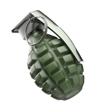 Hand grenade on white background