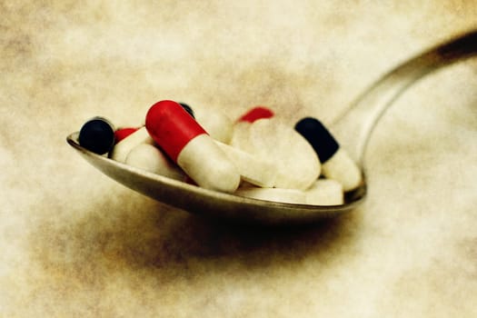 Grunge pills concept