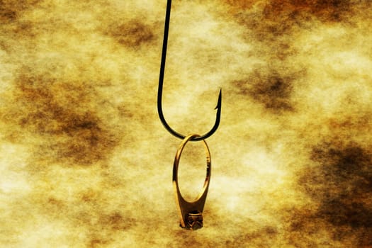 Wedding ring on hook