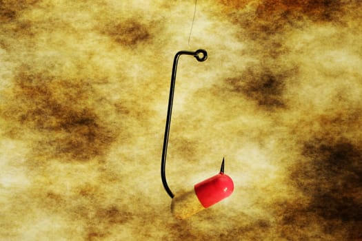 Pill on hook