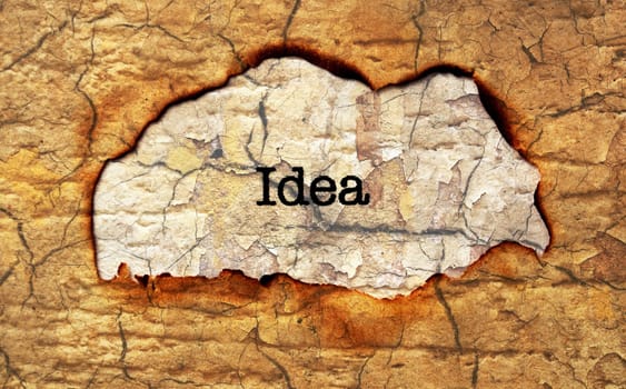 Idea text on paper hole
