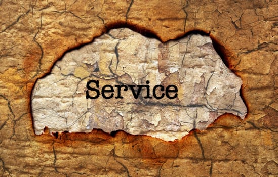 Service text on paper hole