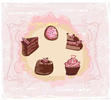 Colorful set of cakes