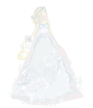 Beautiful bride with flowers card