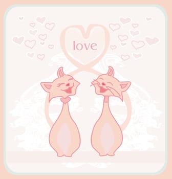 cute cat in love card