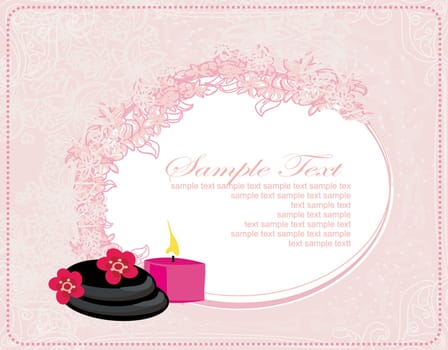 Vector spa stones and candle banner