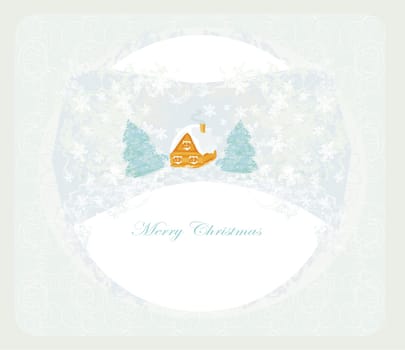 Christmas night in the village card