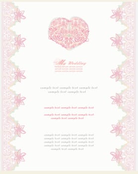 romantic vintage wedding invitation