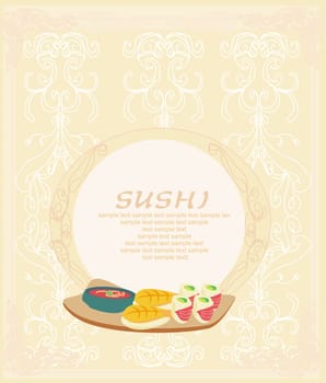 template of traditional Japanese food menu