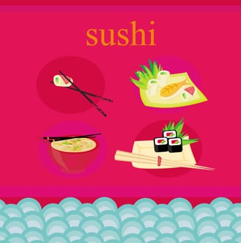 template of traditional Japanese food menu