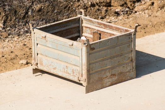 a metall container box in closeup