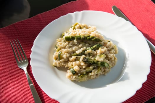 a rice risotto in closeup