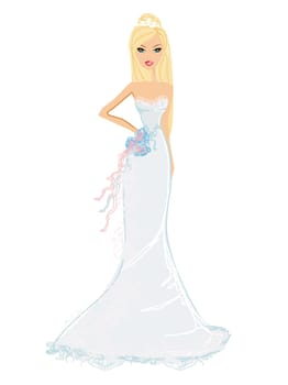 Beautiful bride with flowers