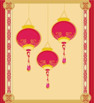 Chinese New Year with lanterns card