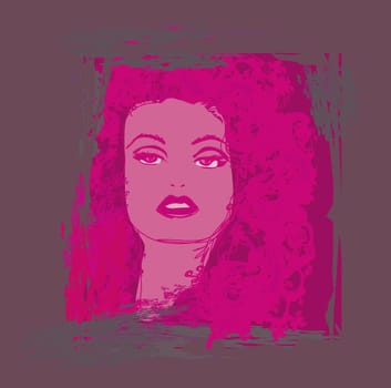 Halloween witch,vampire - doodle vector portrait