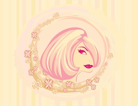 Abstract Woman portrait in frame card