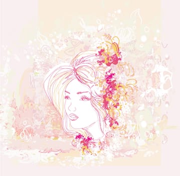 Abstract Beautiful Woman portrait card