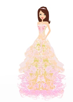 Vector illustration of beauty-bride princess