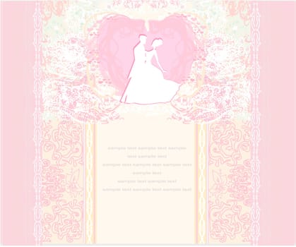 wedding dancing couple silhouette background card