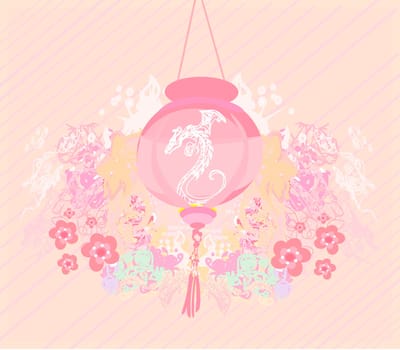 Chinese New Year with lantern abstract card , vector