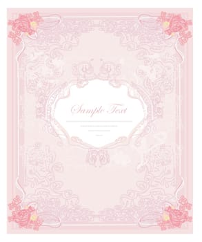 floral invitation vintage card