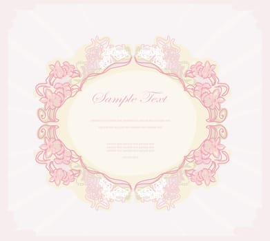 floral invitation vintage card