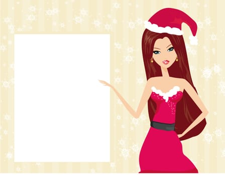 beautiful pin-up girl in Christmas inspired costume
