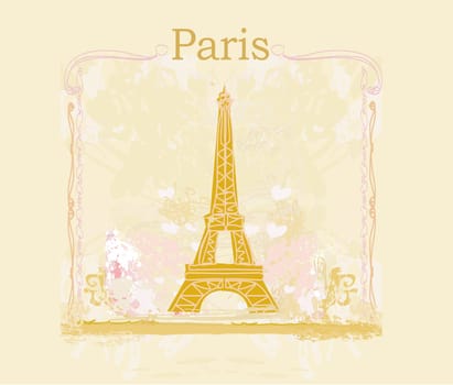 Eiffel tower artistic background. Vector illustration.