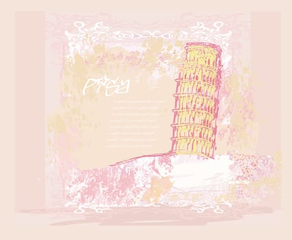 vector pisa tower grunge background