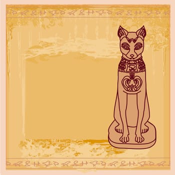 Stylized Egyptian cat card