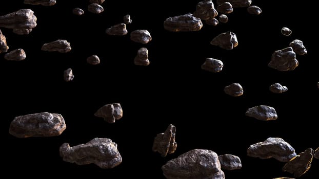 Space asteroids. Computer generated 3d render