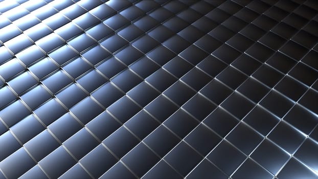 Surface silver cubes. Computer generated 3d render