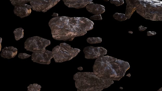 Space asteroids. Computer generated 3d render