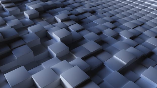 Waves of cubes. Computer generated 3d render