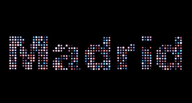 Madrid led text