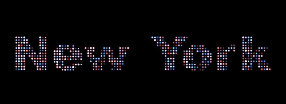 New York led text