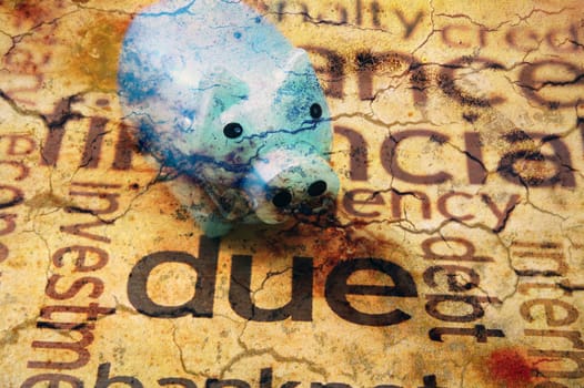Piggy bank and debt concept