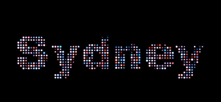 Sydney led text