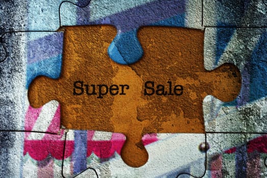 SUper sale puzzle concept