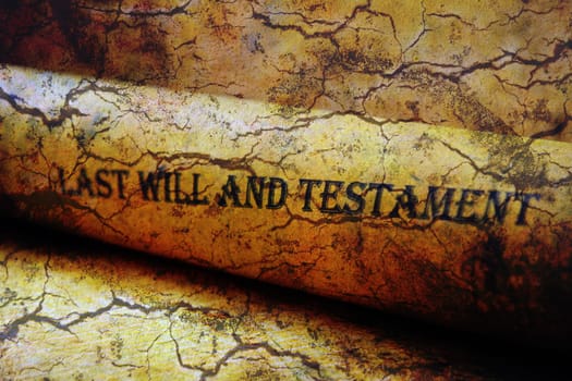 Last will and testament grunge concept