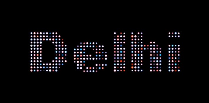 Delhi led text