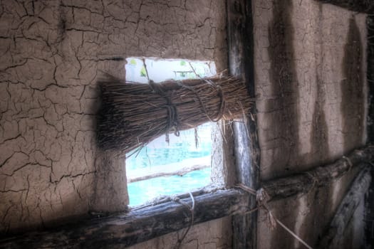 Detail of old window frame