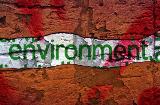 Environment text on grunge background