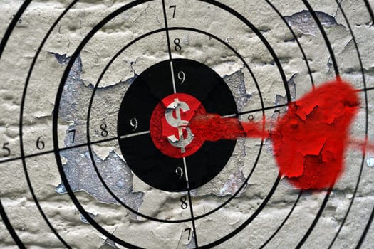 Dollar target grunge concept