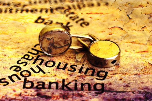 Housing and banking grunge concept