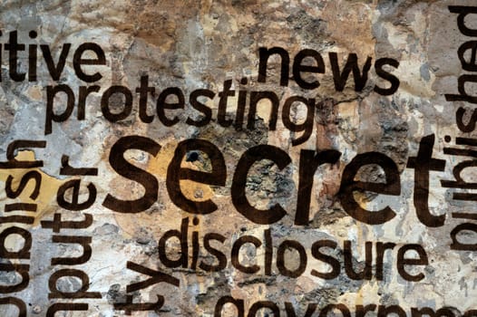 Secret text on grunge background