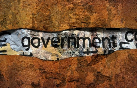 Government text on grunge background