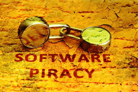 Software piracy grunge concept