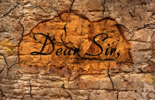 Dear sir text on grunge background